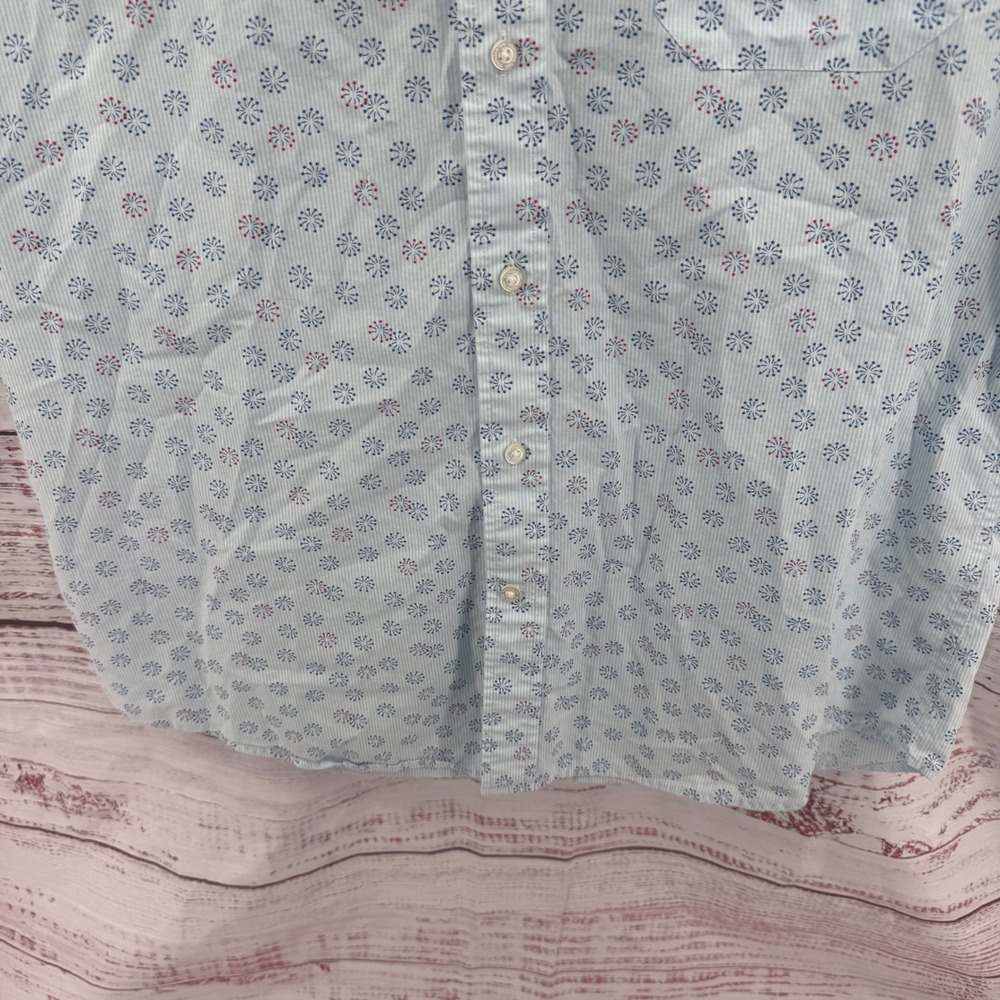 Southern Tide Shirt Large Blue Fireworks Button Down Short Sleeve Classic Fit - Picture 4 of 8